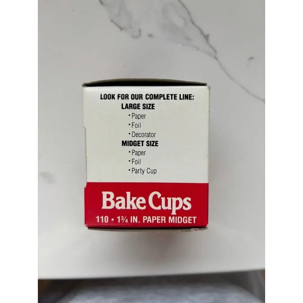 Bakers Choice Paper Midget Pink Paper 110 Bake Cups 1 3/4 IN Vintage 85% Full
